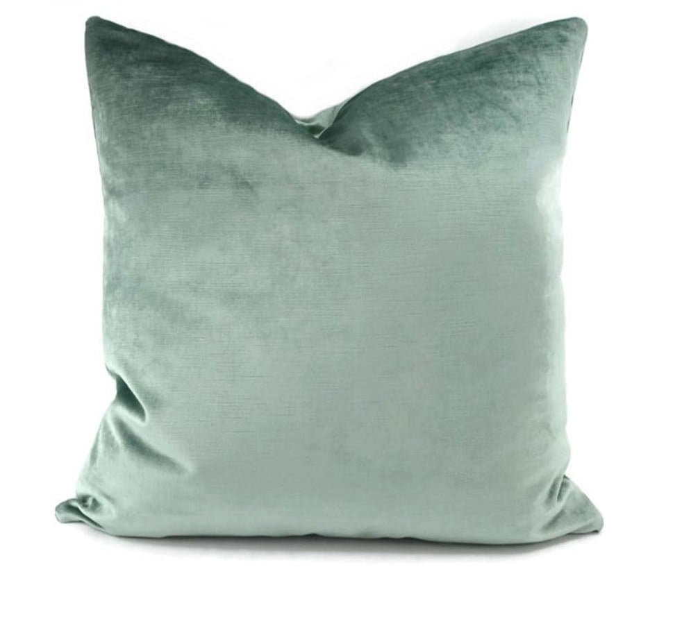 Luxury Mint Green Silk Velvet Cushion Cover